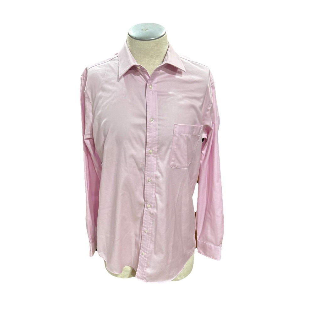 Jos A Banks Shirt 16.5-36 Pink Mens Long Sleeves Button Extreme Slim Fit